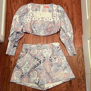 Lavender Paisley Short Set